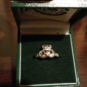 Thomas Dillon Claddagh Ring 9ct White Gold sz 6.5